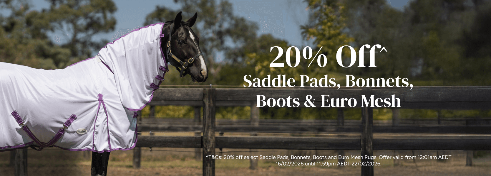 20% Off Saddle Pads, Bonnets, Boots & Euro Mesh